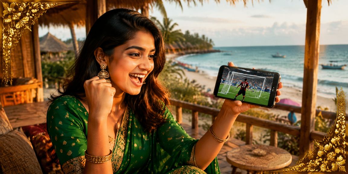 সেন্ট মার্টিনের সৈকতে ফুটবল বেটিং উপভোগ করছেন একজন ব্যবহারকারী